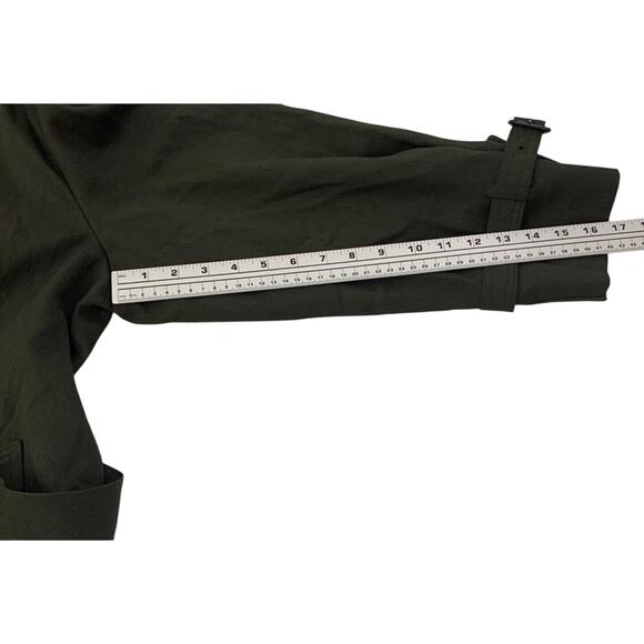 London Fog Mens Trench Coat 44Reg.  Olive Green Lined Double Breasted Old Money - Picture 8 of 16